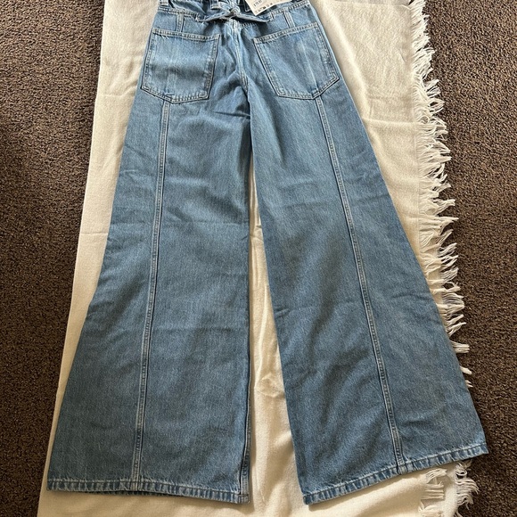 Zara Light Blue high rise bootcut leg full length - Picture 6 of 12